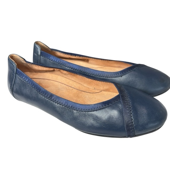 Vionic Caroll Comfort Leather Navy Ballet Flat Shoe Size 9 M with Arch Support - Picture 3 of 10